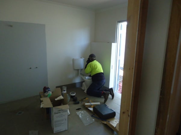 Graham Boote, plumber on the job!